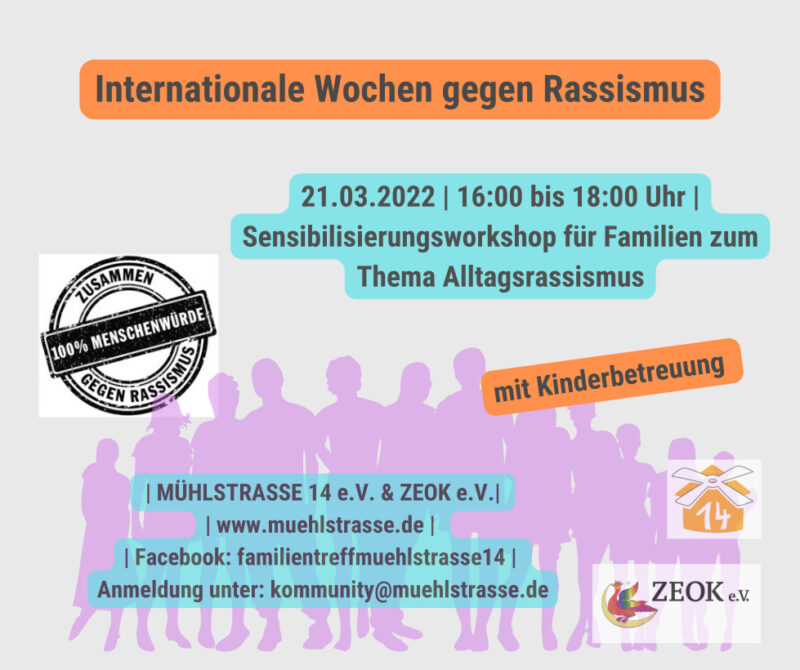 Workshop zum Thema Alltagsrassismus  am 21.03. –  fällt leider aus