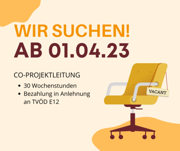 Stellenausschreibung Projektleitung ab 01.04.2023