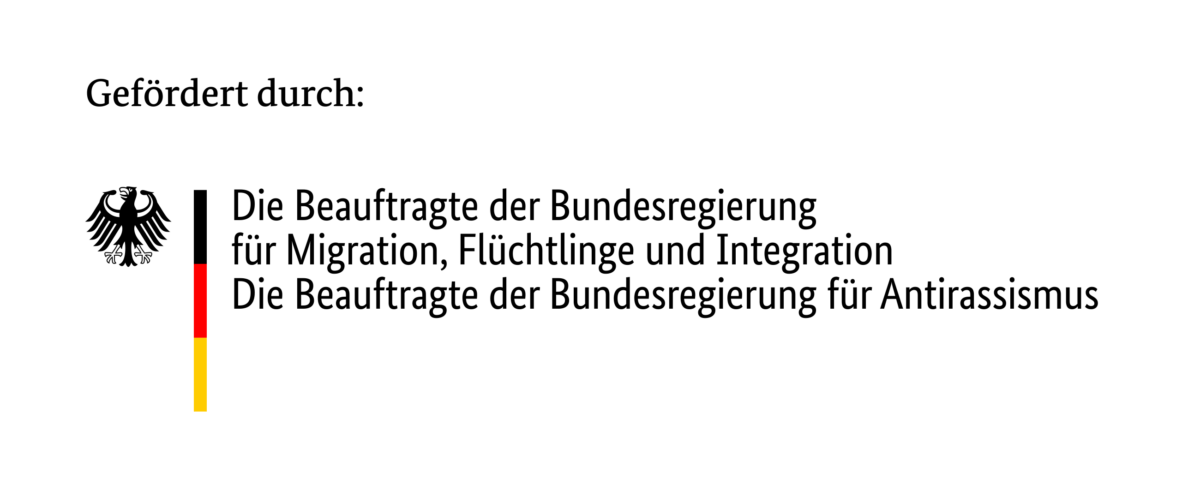 Logo Förderung durch die Beauftragte der Bundesregierung für Antirassismus