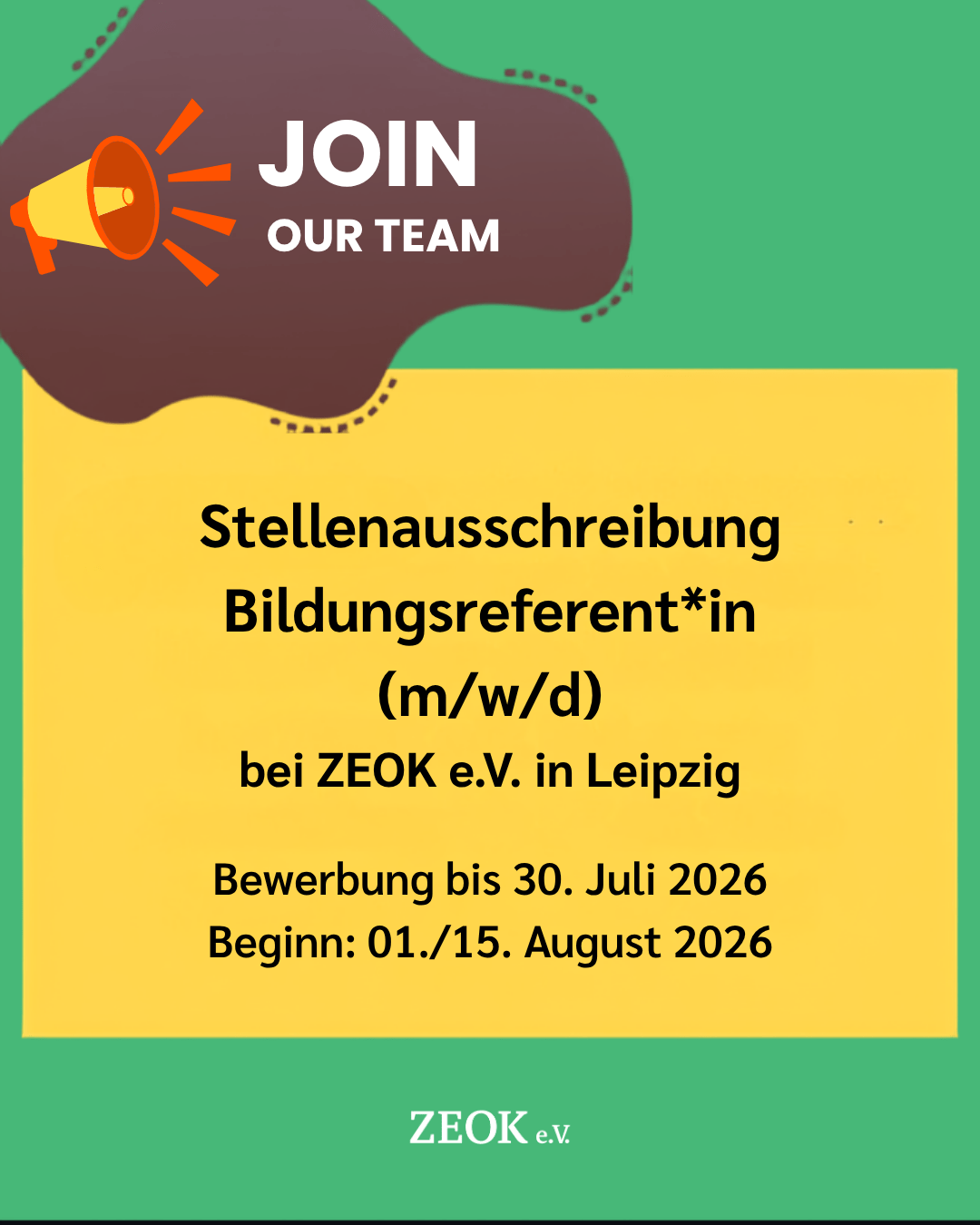 gestaltete Stellenausschreibung